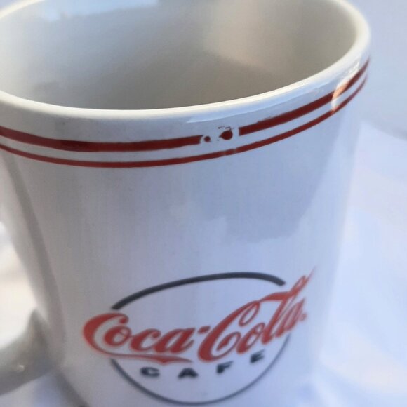 COCA-COLA Cafe Mug White Red Coffee Cup Mug Gibson 2002 - Picture 3 of 7
